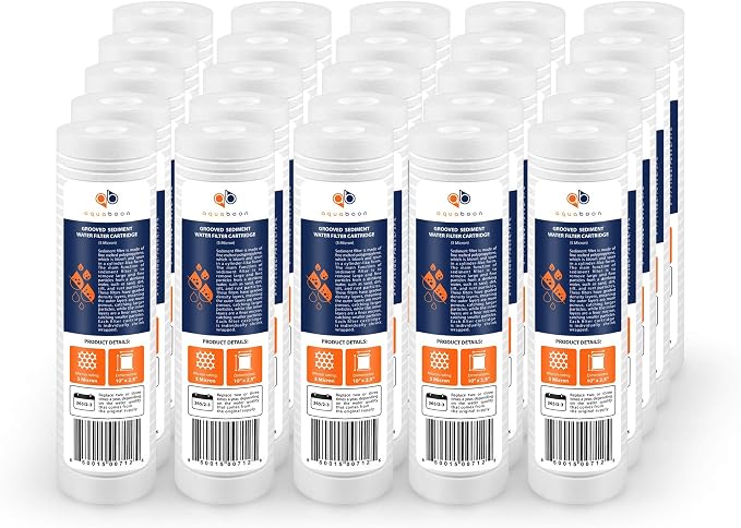 Aquaboon 5 Micron 10 x 2.5 Grooved Sediment Water Filter Replacement by Aquaboon