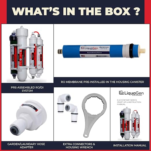 LiquaGen 4 Stage Reverse Osmosis and Deionization Portable Space Saver Water - Image 4