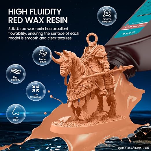 SUNLU 10K Red Wax 3D Printer Resin, High Precision 405nm UV-Curing Resin - Image 5