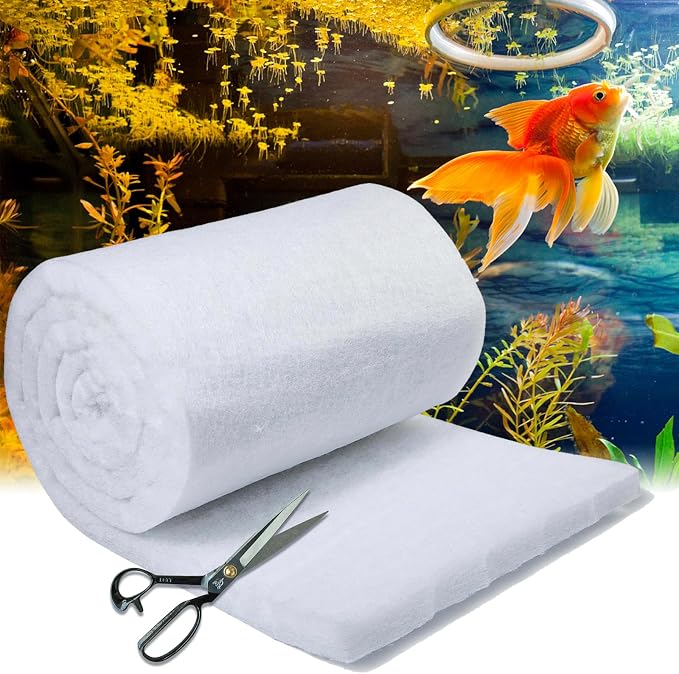 UBeesize Aquarium Filter Media Floss, 12 ft Cut to Fit Pond Filters by UBeesize