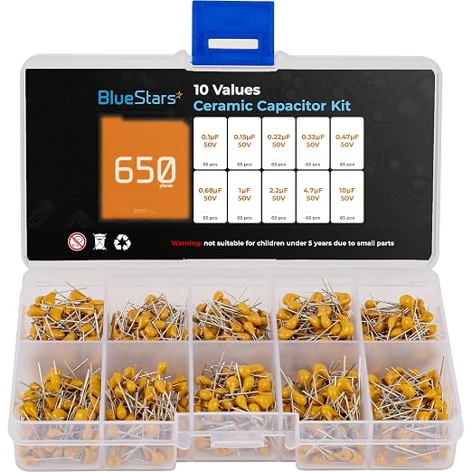 BlueStars 10-Value Ceramic Capacitor Assortment Kit by BlueStars
