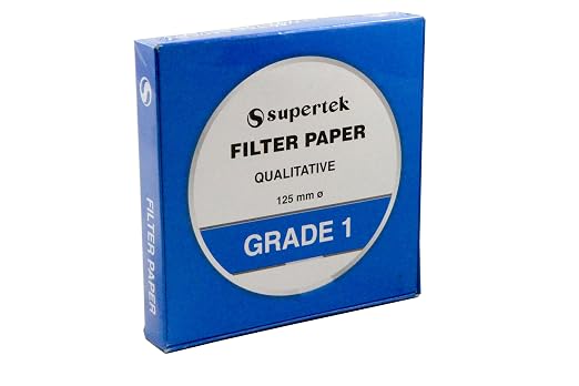 Filter Paper, Qualitative, Grade 1, 125 mm Pack of 100 Sheets by Supertek