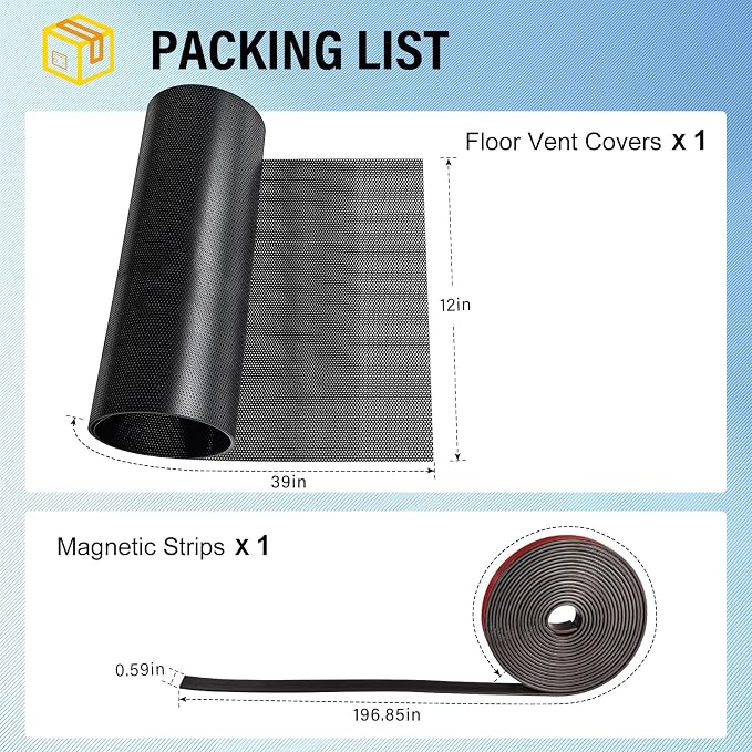 39x12 inch Customizable DIY Floor Vent Covers, Magnetic PVC Vent Mesh - Image 2