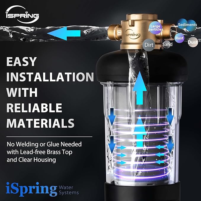 iSpring WSP50J Reusable Whole House Spin-Down Sediment Water Filter, Upgraded - Image 4