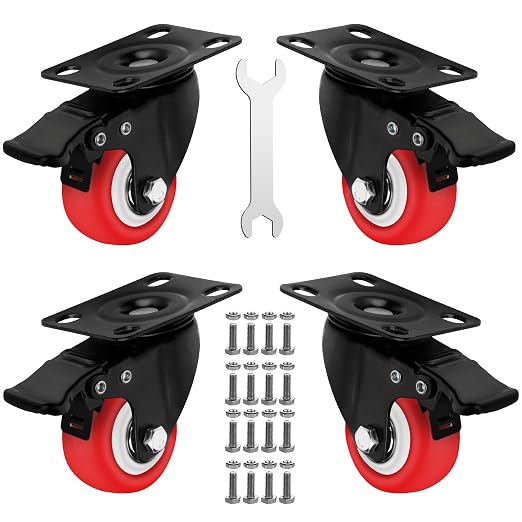 2 Inch Caster Wheels Heavy Duty Casters Set of 4 Lockable Cart Wheels - Image 8