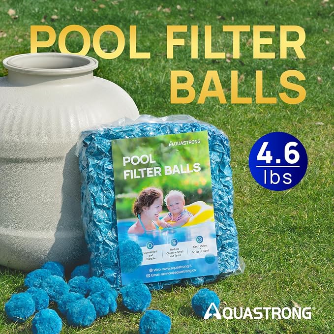 AQUASTRONG Pool Filter Balls for Sand Filter Pump, 4.6 lbs Reusable Sand Filter - Image 2