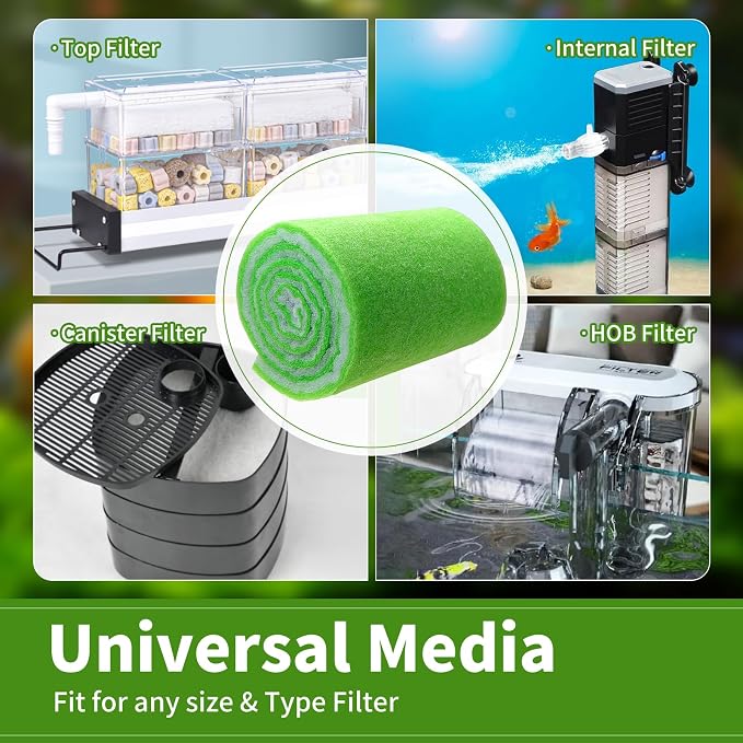AQUANEAT Aquarium Filter Media Pad Dual Density Bonded Filter Floss Roll Cut to - Image 3