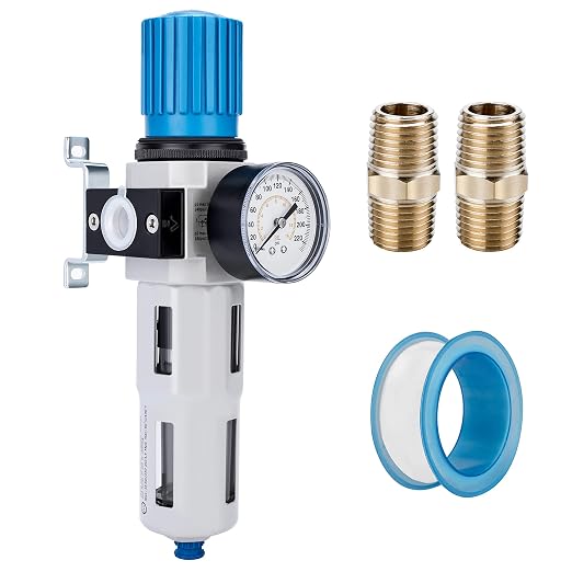 NANPU 1/2" NPT High Pressure Compressed Air Filter Regulator Water/Oil Trap by NANPU