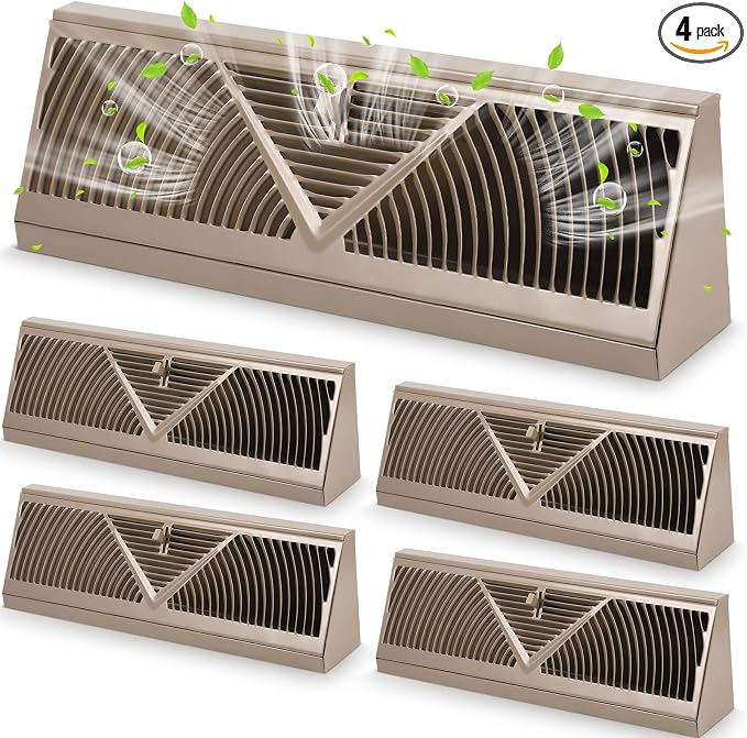 Yaocom 4 Pcs Baseboard Register Vent 18 Inch Duct Opening Size Baseboard Vent by Yaocom