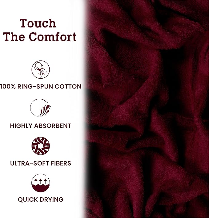 Casa Lino Face Towels & Body Wash Cloths for Showering - 100% Cotton Wash Cloths for Bathroom - Highly Absorbent & Quick Drying Washcloth Set - Cotton Washcloths 24 Pack (12" x 12") - (Burgundy)