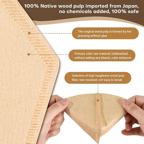 #2 Natural Brown Paper Cone Coffee Filters, Unbleached Coffee Filter 2 - Image 2