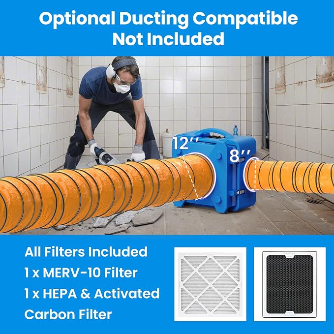 CADPXS Shield-550 Air Scrubber, Negative Machine Airbourne Cleaner HEPA - Image 8