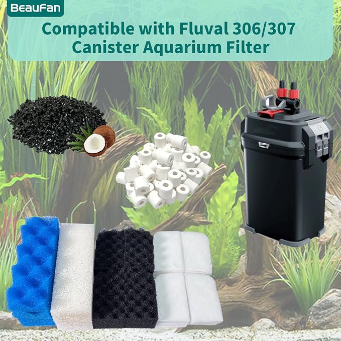 38 Pack Filter Media Kit for Fluval 306/307 Canister Filters, Replacement Bio - Image 2