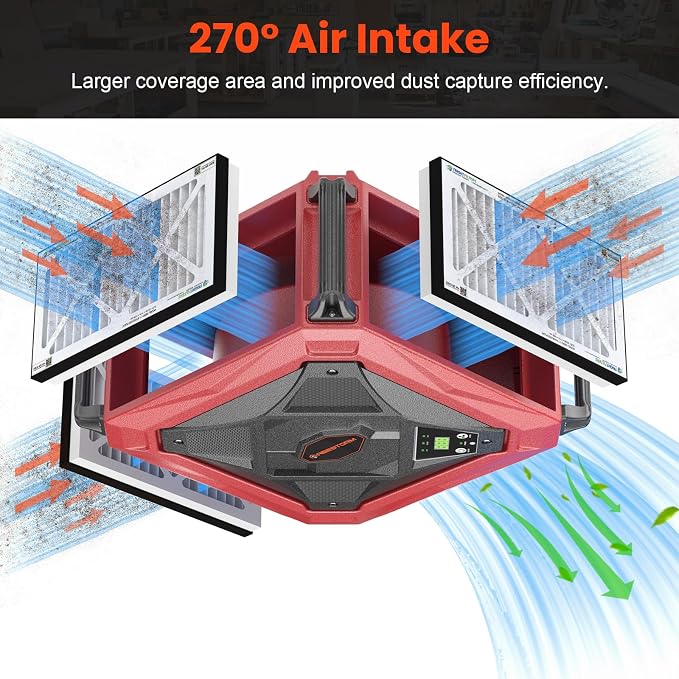 Abestorm 1080 CFM Intake Air Filtration System, 270 Degree Workshop Dust - Image 2
