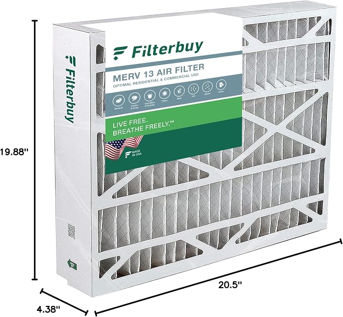 Filterbuy 20x21x5 Air Filter MERV 13 Optimal Smoke & Allergy Defense, - Image 10