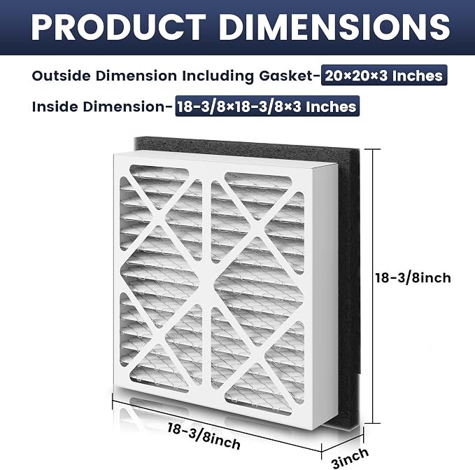 2 Pack 20x20x3 furnace filter MERV-13 Pleated Air Filter Replacement Compatible - Image 3