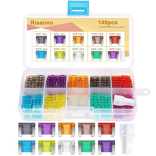 Riseuvo 140 Pcs Low Profile Mini Fuse Kit by Riseuvo