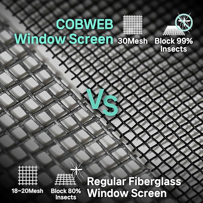 Premium Window Screen Replacement DIY KIT 39" 51" Blocks Rain, Pet Scratch - Image 4