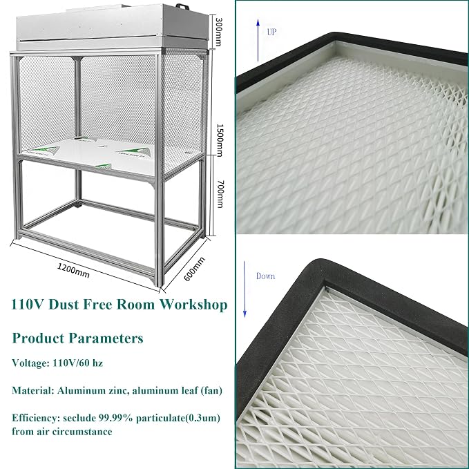 Air Flow Clean Bench Vertical Laminar Flow Hood Dust Free Room Workshop - Image 6