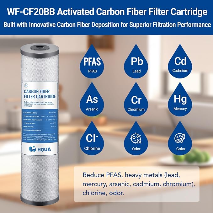 Whole House Activated Carbon Fiber Replacement Filter Cartridge, Fit - Image 4