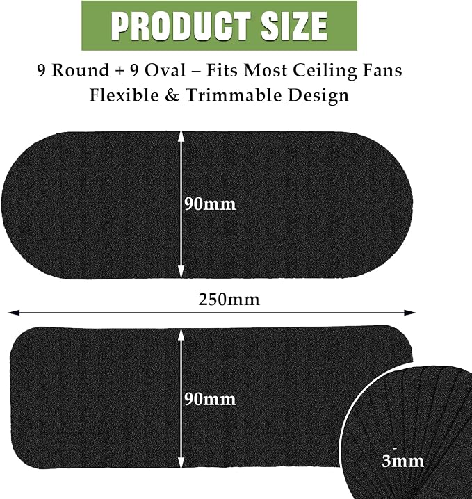 18PCS Ceiling Fan Filters for Blades, Premium Coconut Shell Activated Carbon - Image 4