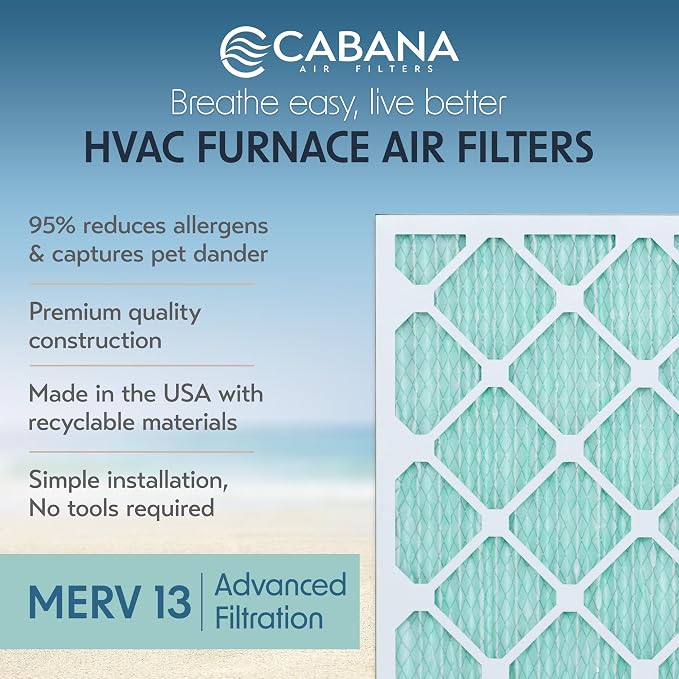 Cabana Filters 6-Pack 20x22x1 MERV 13 AC Furnace Air Filter - Image 2