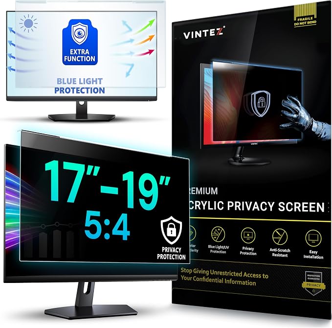 Universal Acrylic 17, 19 Inch Computer Privacy Screen Filter by VINTEZ
