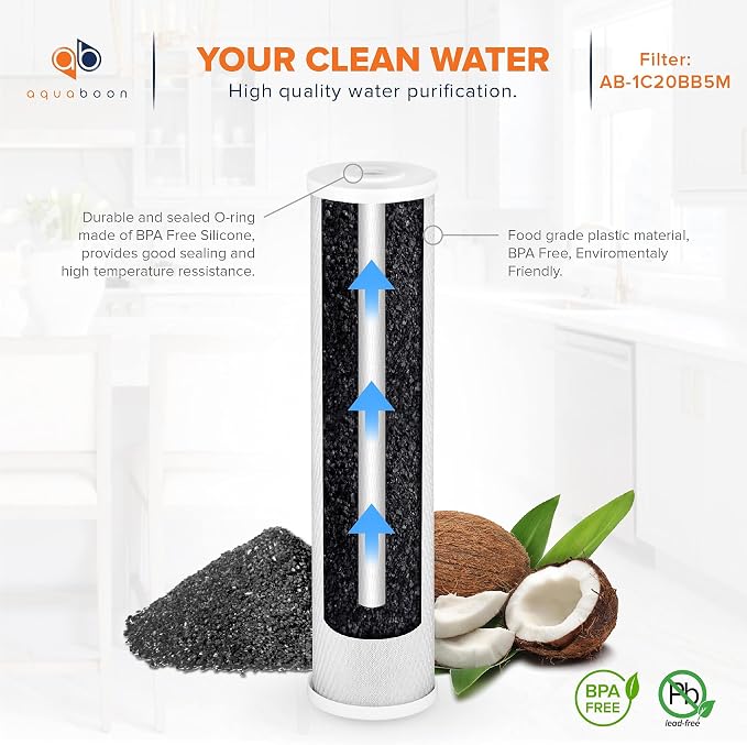 Aquaboon 4, 5 x 20 inch Carbon Filter Cartridge - Image 5