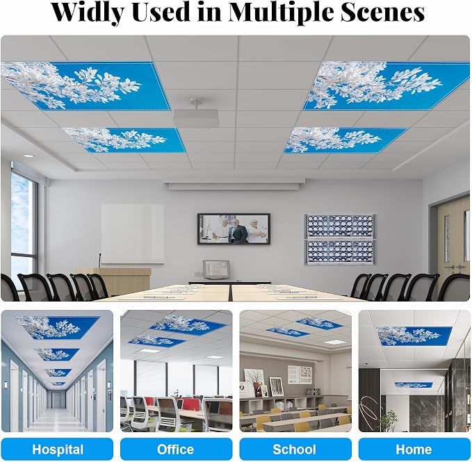 2 Pack Fluorescent Light Covers- 4 x 2 Feet Magnetic Ceiling Light Cover Room - Image 4
