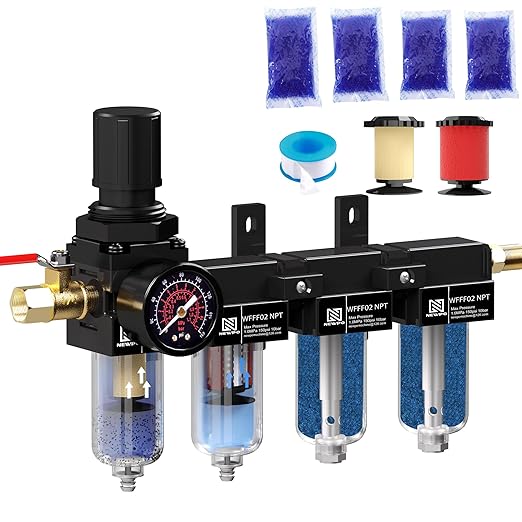 NEWPO 1/4'' NPT 4 Stage Air Drying System, Air Dryer by NEWPO