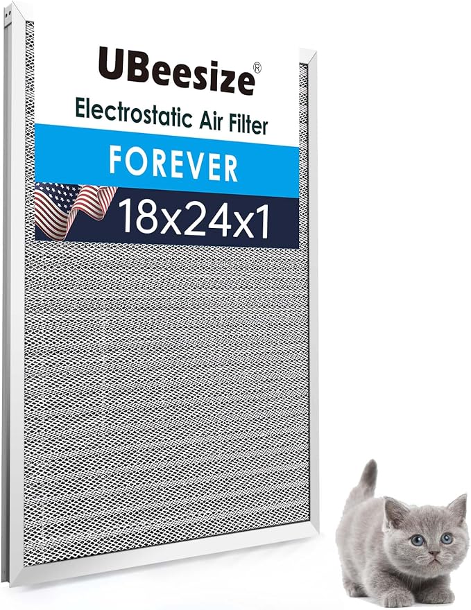 UBeesize 18x24x1 Reusable Electrostatic Air Filter HVAC AC Furnace Filter by UBeesize
