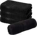 Melissa Linen, 4 Piece Washcloths Set, 100% Turkish Cotton Towels for Body and Face Towels, 12 in x 12 in, Absorbent, Quick Dry, Durable and Soft, Baby Wash Cloths, Wash Rags for Kitchen, Jet Black