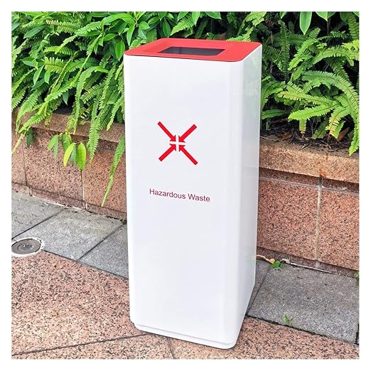 GLigeT Outdoor Trash can White Combined Trash Can Large-Capacity Square Sorting by Unknown