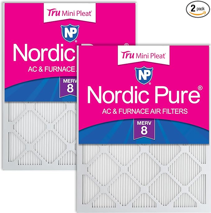 Nordic Pure 18x25x1 Tru Mini Pleat MERV 8 AC Furnace Air Filters by NordicPure