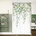 Riyidecor Small Stall Narrow Shower Curtain for Bathroom Decor 48Wx72H Sage Green Eucalyptus Leaves Plants Botanical Spring Floral Art Printed Fabric Polyester Waterproof