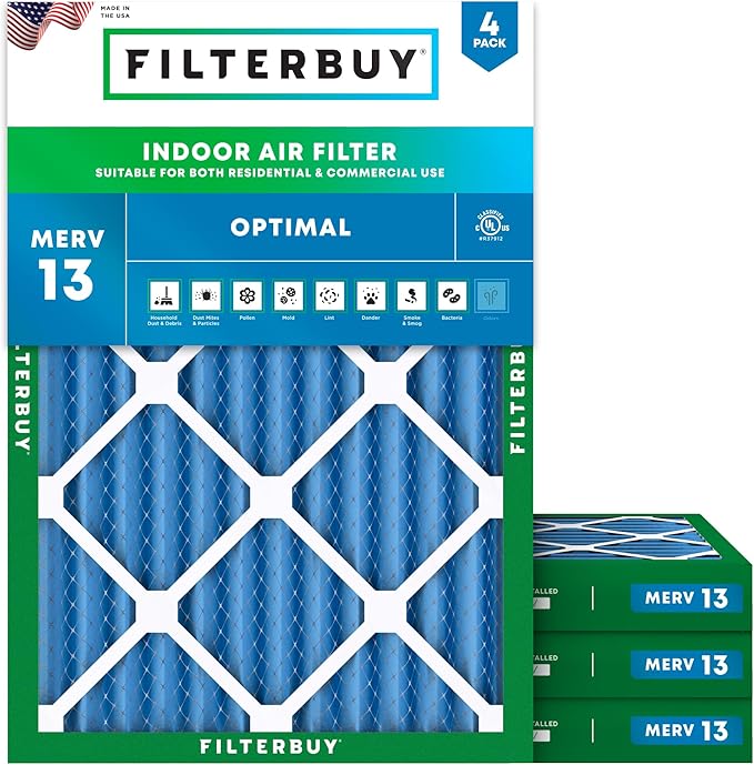 Filterbuy 15x20x2 Air Filter MERV 13 Optimal Smoke & Allergy Defense, by Filterbuy