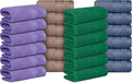 Casa Lino Face Towels & Body Wash Cloths for Showering - 100% Cotton Wash Cloths for Bathroom - Highly Absorbent & Quick Drying Washcloth Set - Cotton Washcloths 24 Pack (12" x 12") - (Multicolor II)