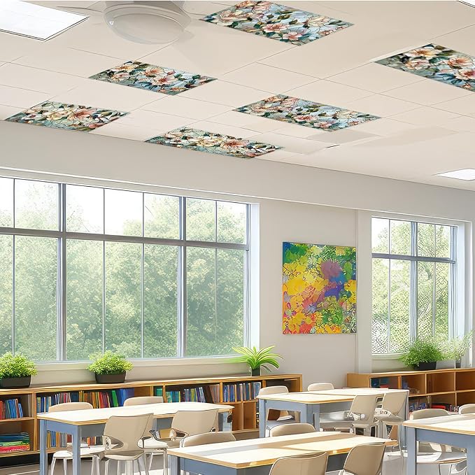 8 Pcs Fluorescent Light Covers for Classroom Ceiling Light 4 x 2 Feet Magnetic - Image 7