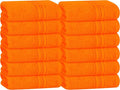 BOUTIQUO Ultra Soft Cotton Washcloths, Contains 12 Piece Face Cloths 12x12 inch, Ideal for Everyday use Face Towels, Compact & Lightweight Multi Purpose Washcloths - Orange