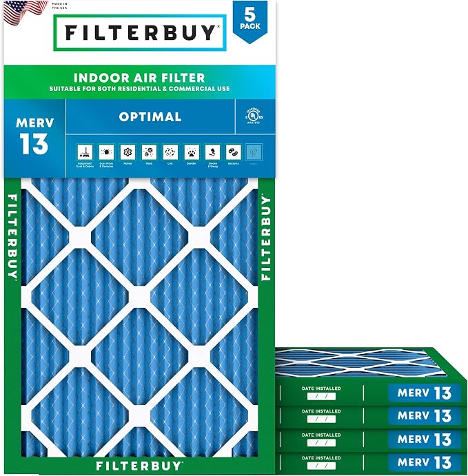 Filterbuy 20x36x1 Air Filter MERV 13 Optimal Smoke & Allergy Defense, by Filterbuy