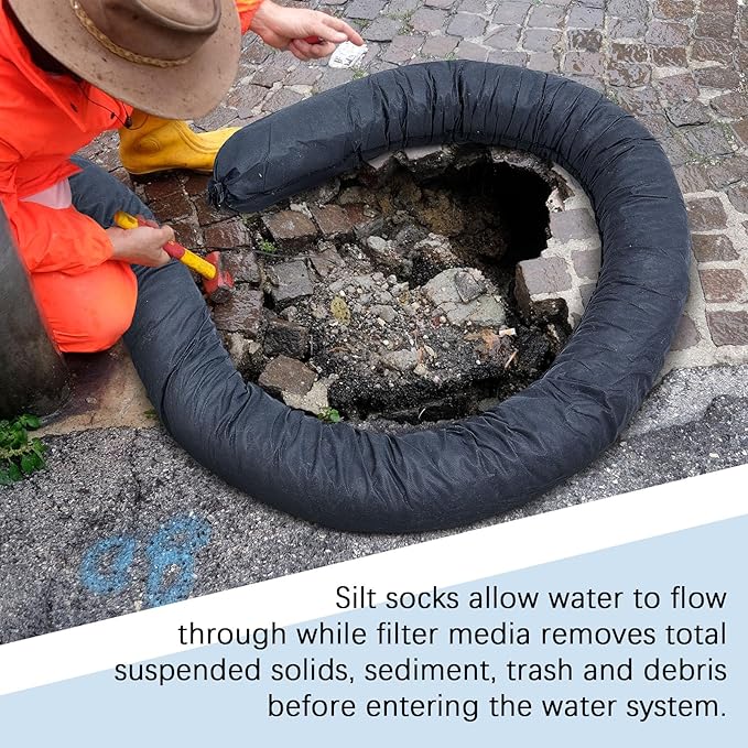4 Pcs Sediment Filter Erosion Control Blanket Silt Fence Sock - Image 6