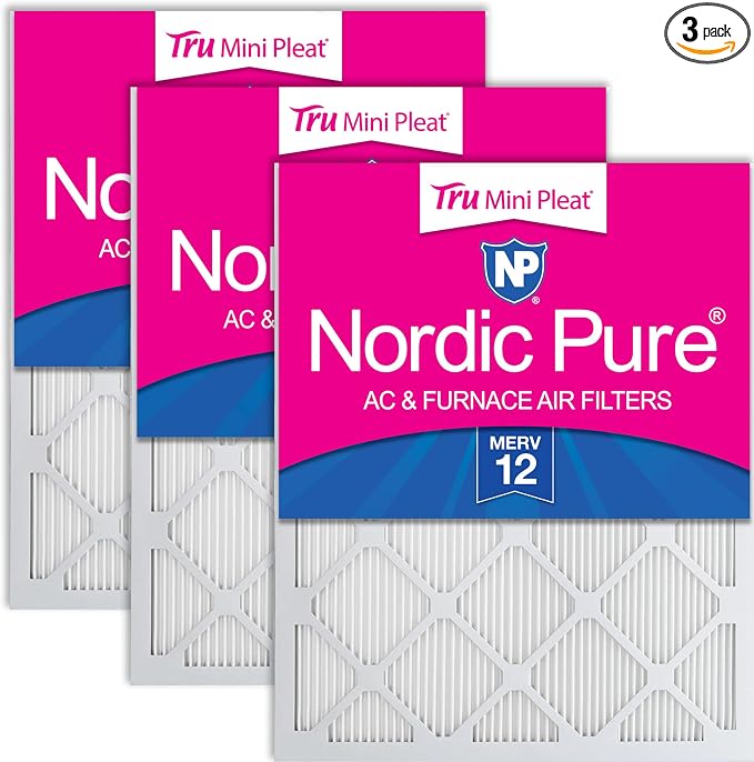 Nordic Pure 14x25x1 Tru Mini Pleat MERV 12 AC Furnace Air Filters – 2.5X More by NordicPure