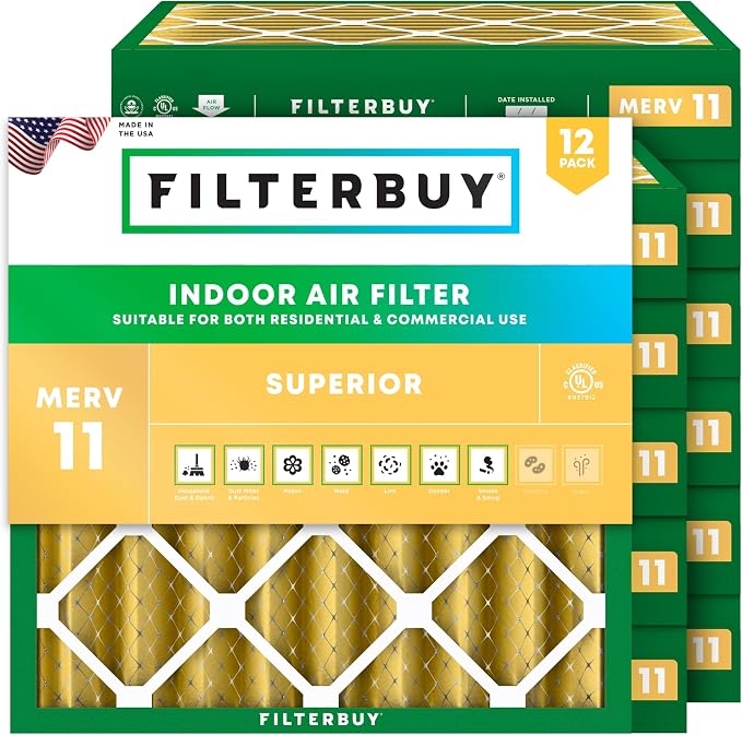 Filterbuy 19x19x4 Air Filter MERV 11 Superior Pet & Allergy Defense, by Filterbuy
