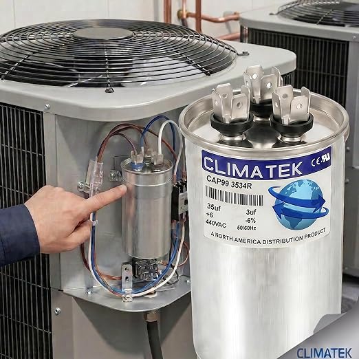 ClimaTek 35 + 3 MFD 370/440 Volt Dual Run Capacitor CAP99-3534R | 35/3 VAC | - Image 4