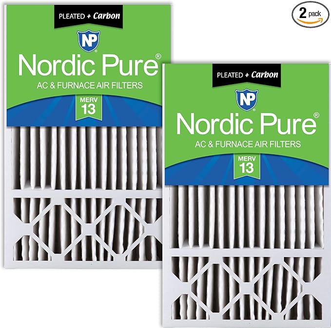 Nordic Pure 16x25x5 Honeywell Replacement Air Filters MERV 13 Plus Carbon 2 Pack by NordicPure