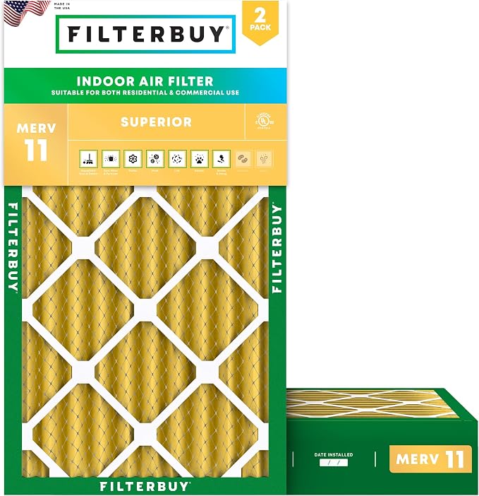 Filterbuy 12x24x4 Air Filter MERV 11 Superior Pet & Allergy Defense, by Filterbuy