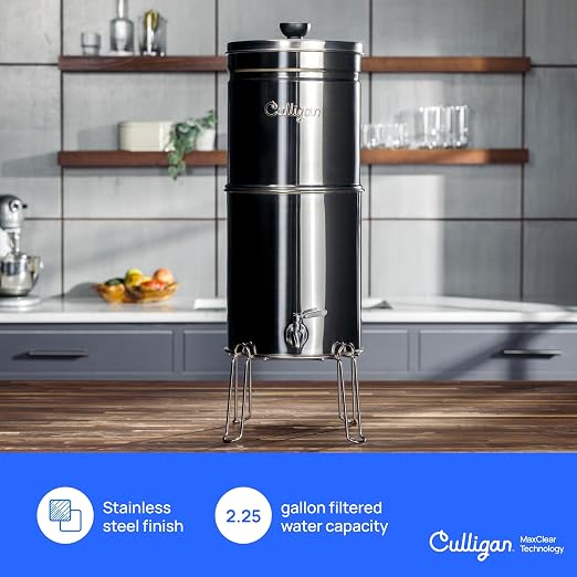 Culligan MaxClear 2.25 Gallon Gravity Water Filter System, Brushed - Image 2
