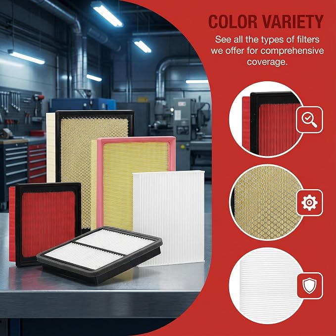 White Cabin Filter & Engine Air Filter Kit - Image 5