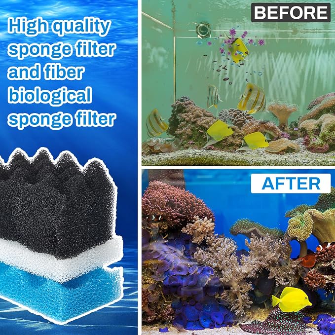 18 Pcs Compatible with 306/307 Bio Sponge Set Compatible with Aquarium Filters - Image 3