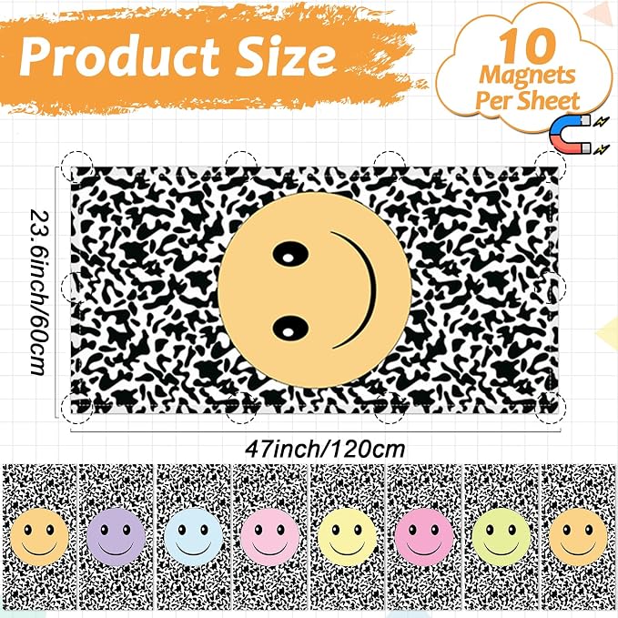 Wiooffen 8 Pcs Smile Face Fluorescent Light Cover - Image 2